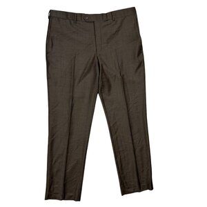 Coppley Dress Pants Super 130s Wool Trousers Brown Canada 38x32